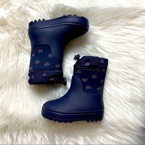 Cat & Jack Infants Blue/Rainbow Print Snow Boots Size 5 NWOT